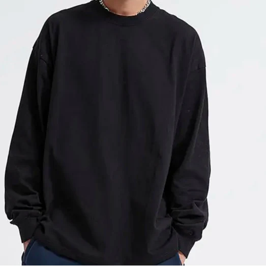 Casual Plain Long Sleeve T Shirt  Cotton 250gsm 8.8oz - Premium Longsleeve Top from Craftklart.store - Just $14.19! Shop now at Craftklart.store