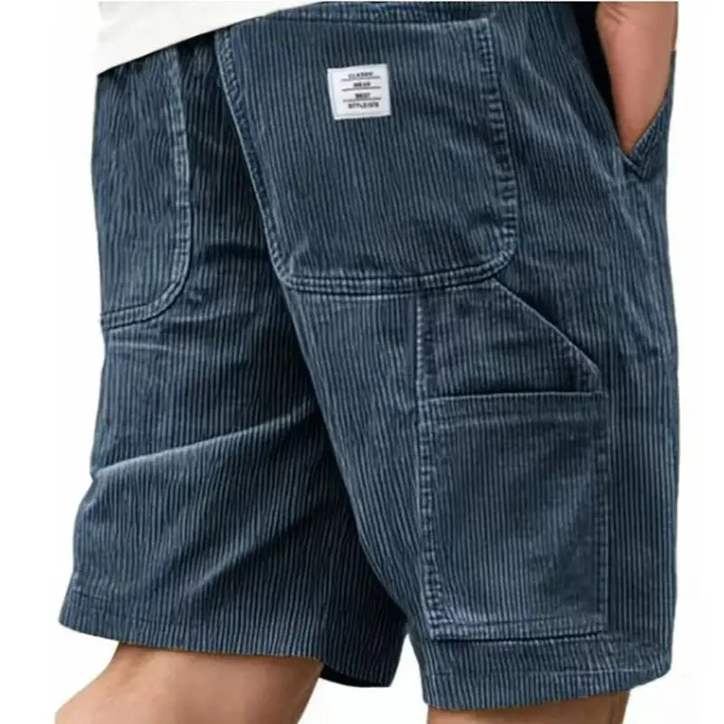 Striped Loose-Fit Drawstring Shorts
