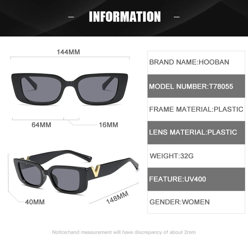 Fashion Cat Eye Sunglasses Luxury V Sun Glasses For Ladies Classic Rectangle Driving Eyewear UV400 - Craftklart.store