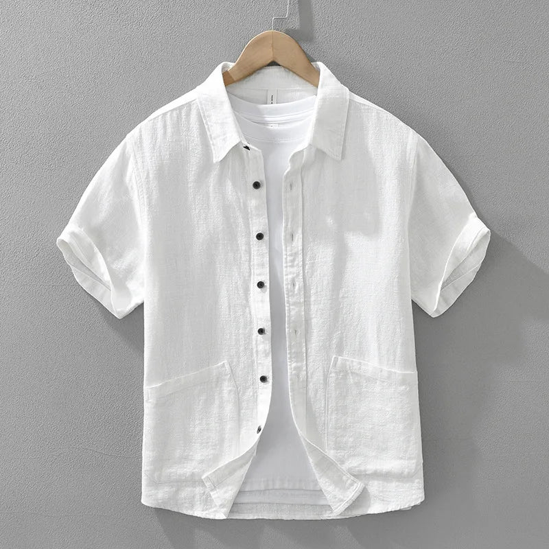 100% Linen Short Sleeve Shirt — Men's Summer Essential
