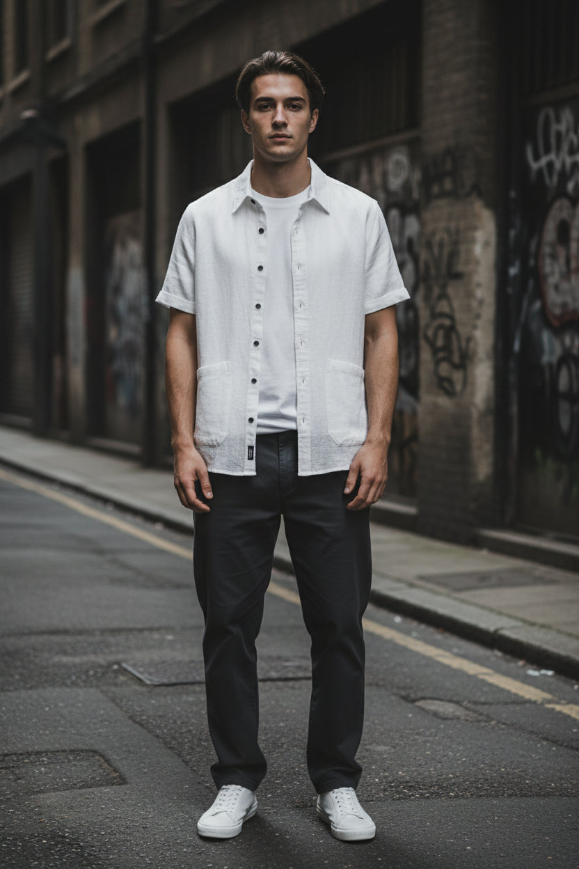 100% Linen Short Sleeve Shirt — Men's Summer Essential