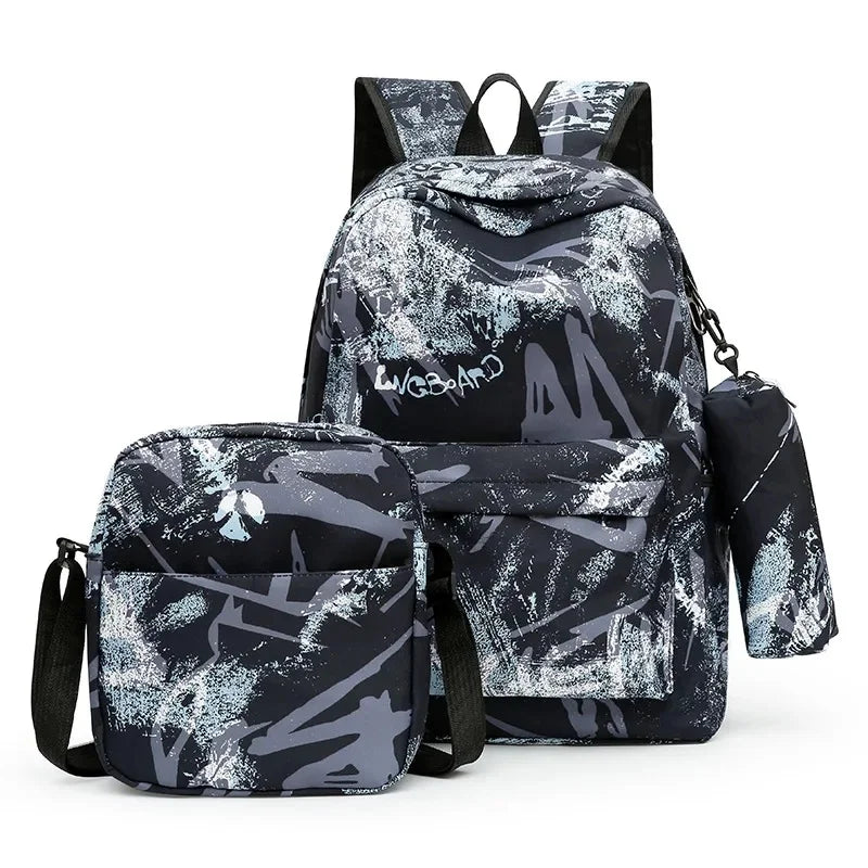 Large Capacity Waterproof Shoulder Three-Piece Set Backpack