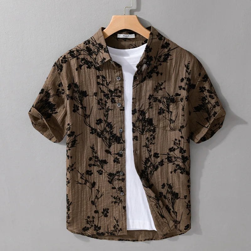 Men's  Cotton Oversize Hawaian Street Shirt