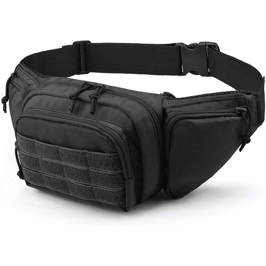 Nylon utility waist bag from Urban Fashion & Streetwear, minimal design, wearable as a streetwear accessory, front view.