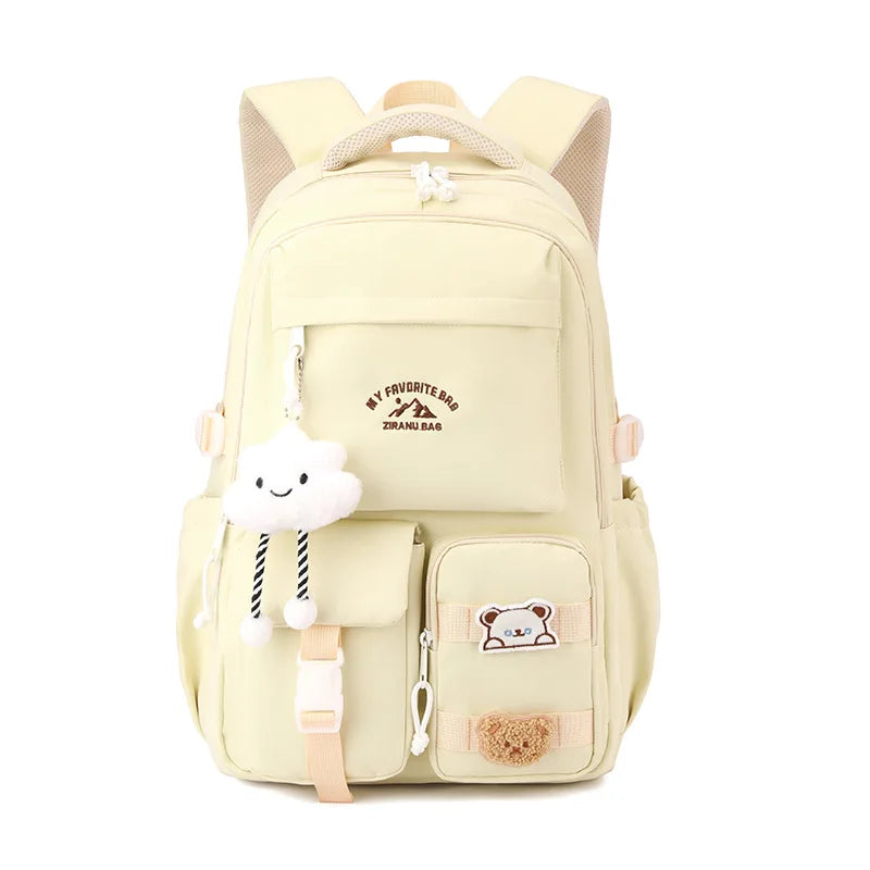 Japanese Ins College Syle Backpack with Pendant - Craftklart.store