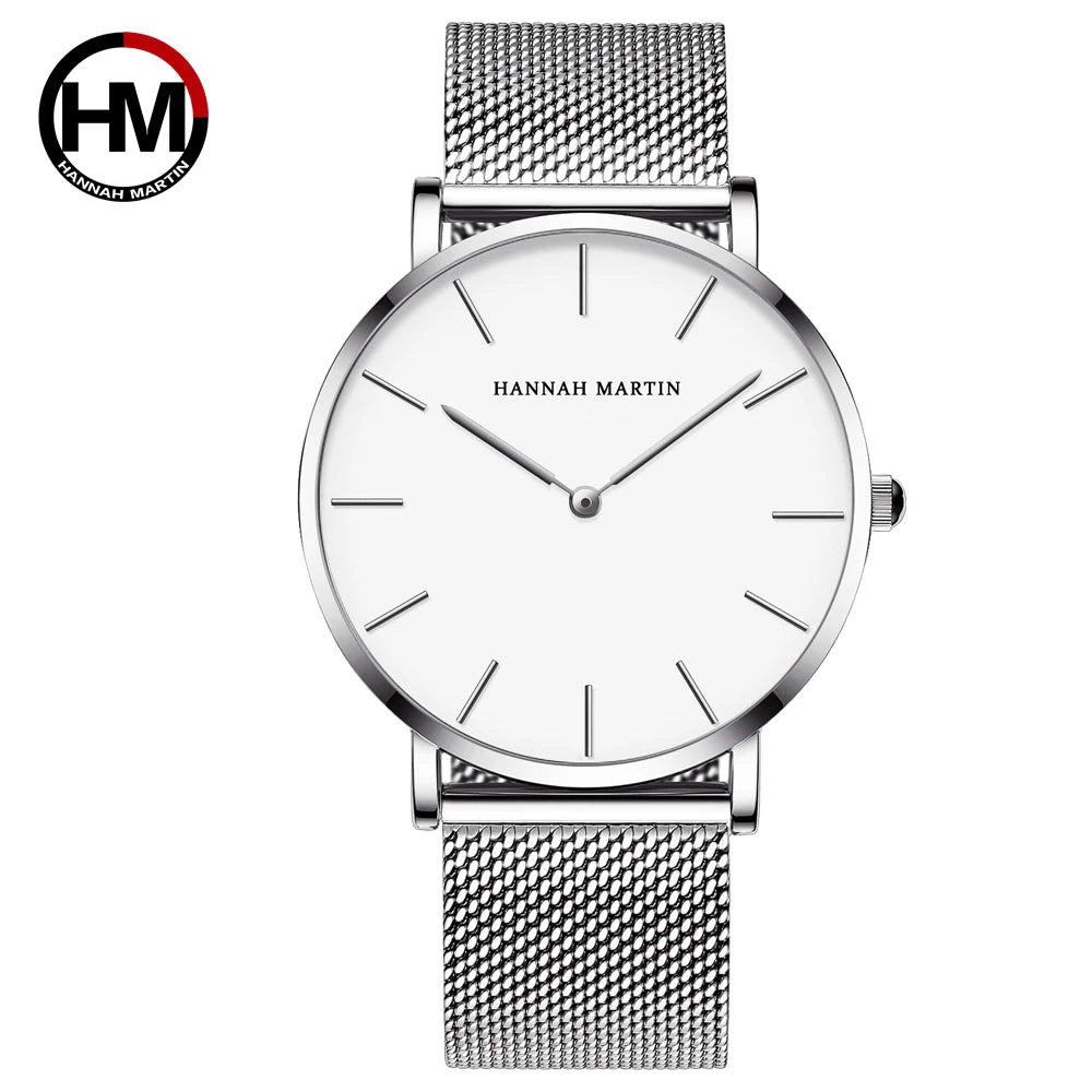 Minimal Quartz Watch by Craftklart with stainless steel band, featuring a sleek, modern design and round watch face.