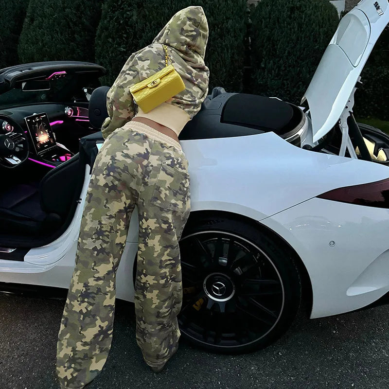 Camouflage Two-piece Street Sports Set