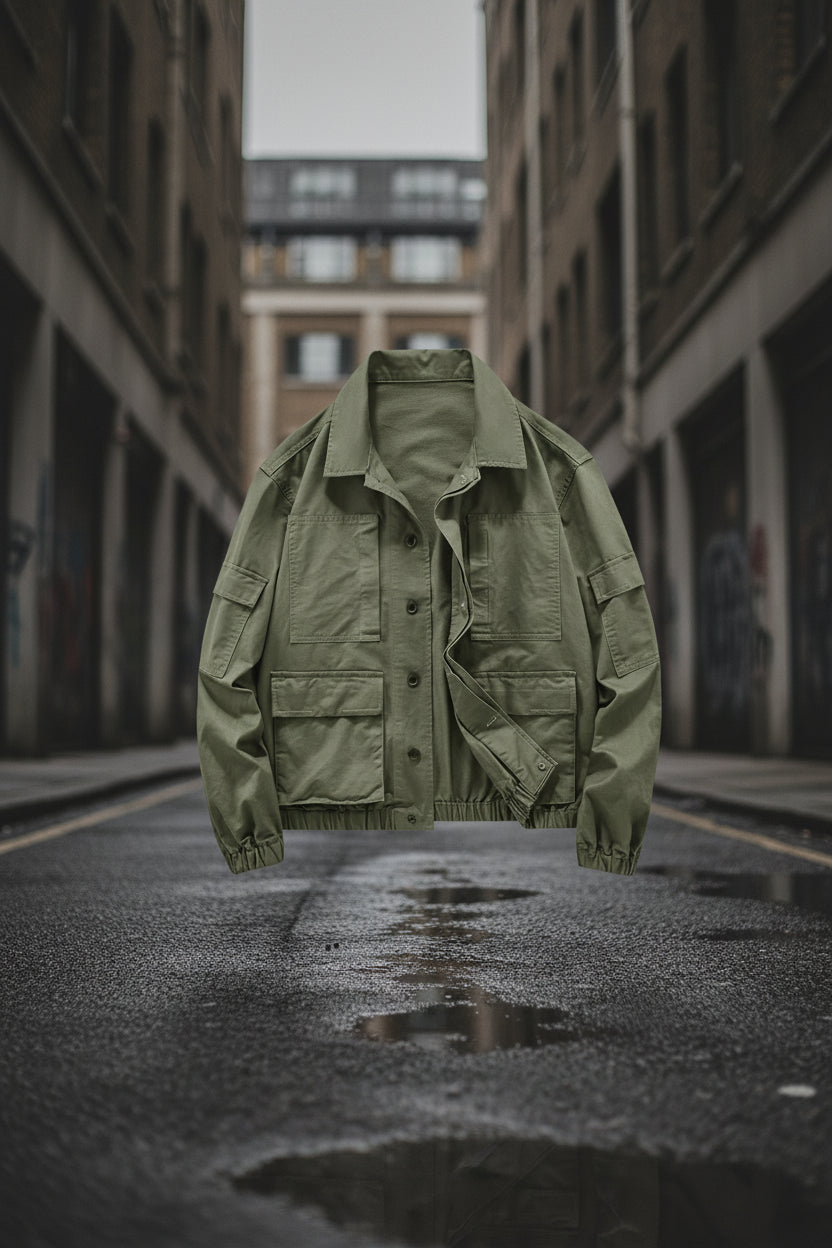 Multi-Pocket Military Cargo Jacket