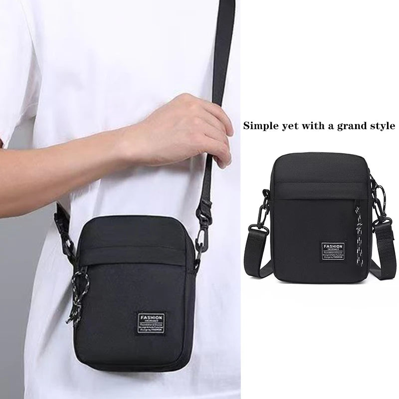 Craftklart Urban Crossbody Satchel Bag in black, unisex Oxford shoulder bag with adjustable strap and sleek design.