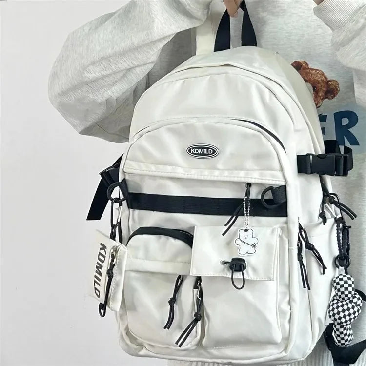 Korean Retro Workwear Large Capacity Dual Shoulder Bag