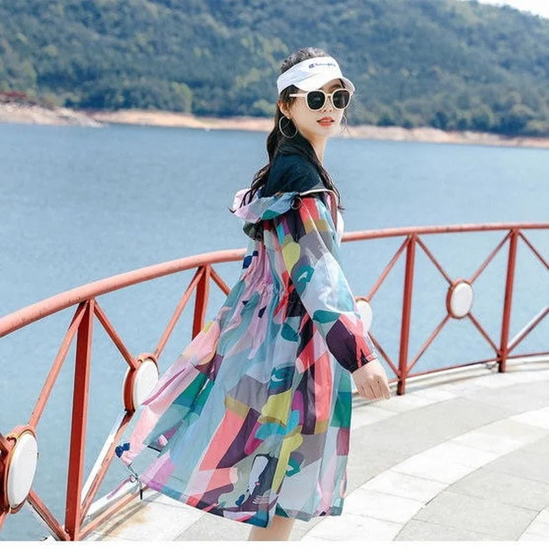 New Women's UV Protection Breathable Thin Korean Mid Length Coat - Premium Coats & Jackets from Craftklart Dropship - Just $22.98! Shop now at Craftklart.store