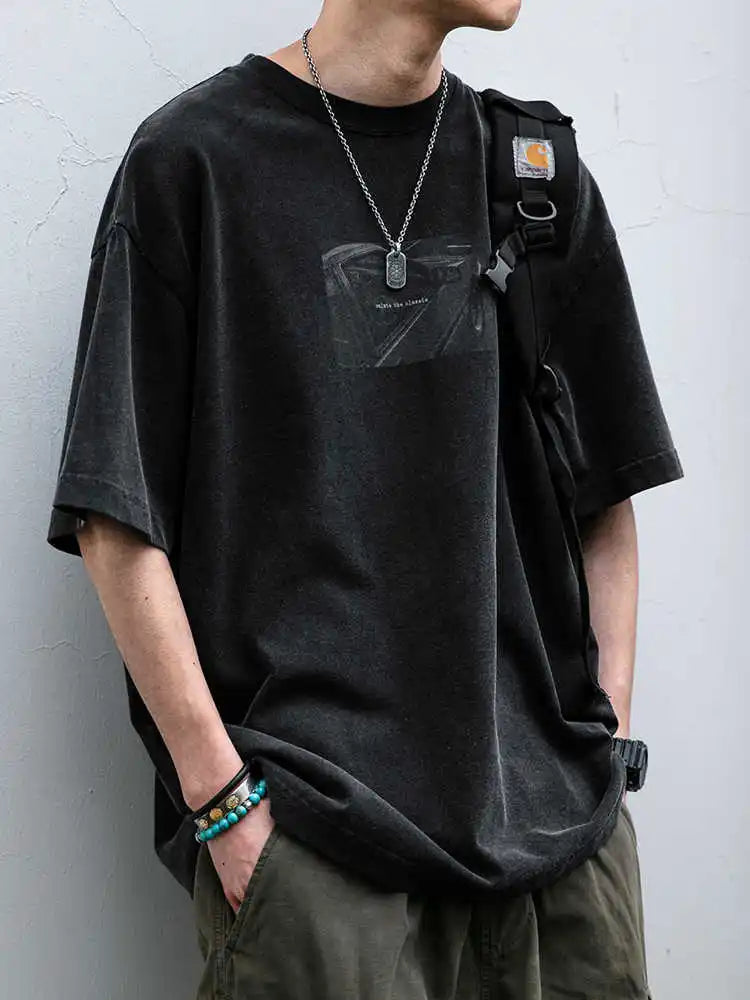 Men's Streetstyle Distressed Washed Oversized T-Shirt - Premium T-Shirt from Craftklart Dropship - Just $39! Shop now at Craftklart.store