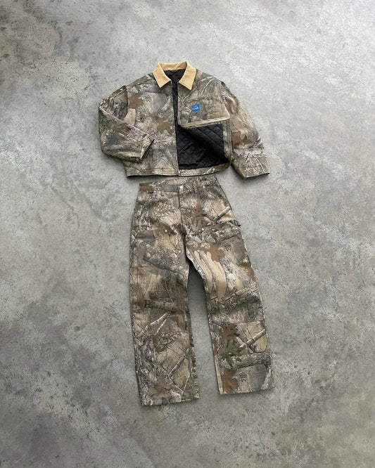 Women's Akimbo Camouflage Leaf Loose Streetwear Set