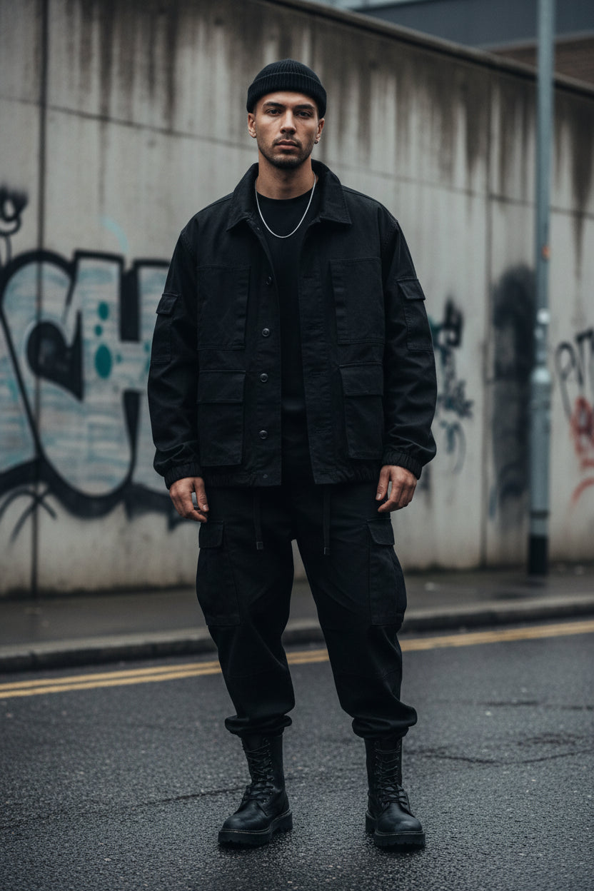 Multi-Pocket Military Cargo Jacket