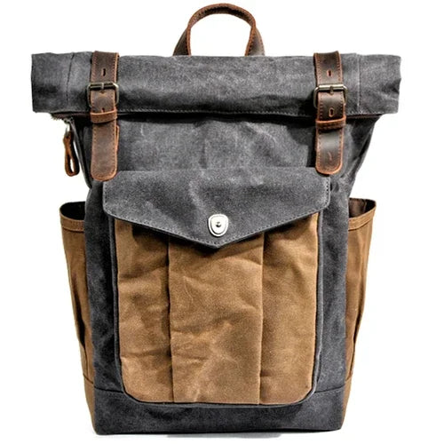 Canvas Oil Wax Backpacks for Men - Premium Backpack from Craftklart.store - Just $36.41! Shop now at Craftklart.store