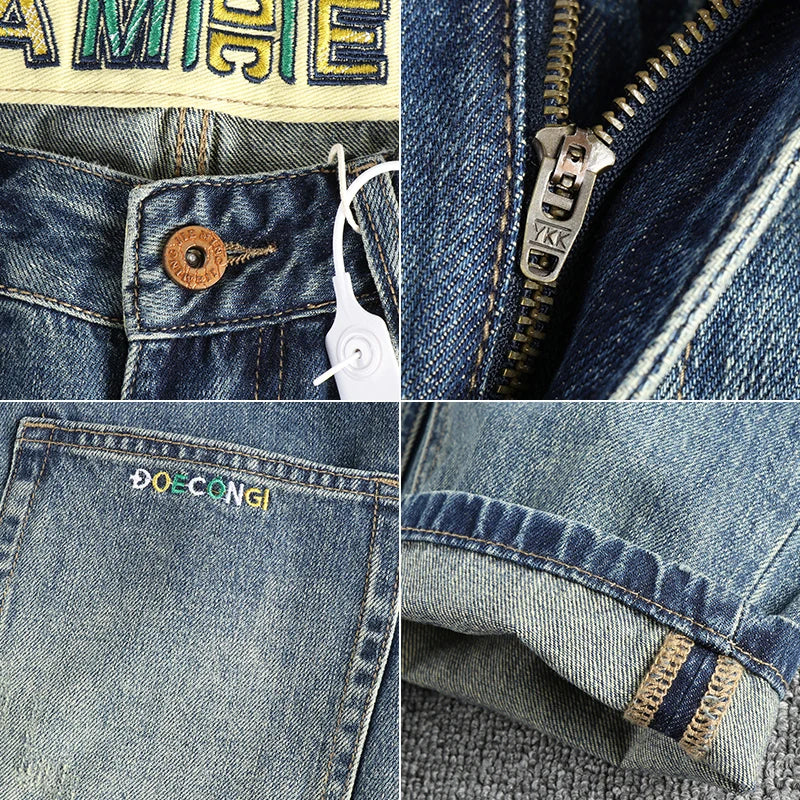 Men's Tapered Loose Washed Denim Jeans