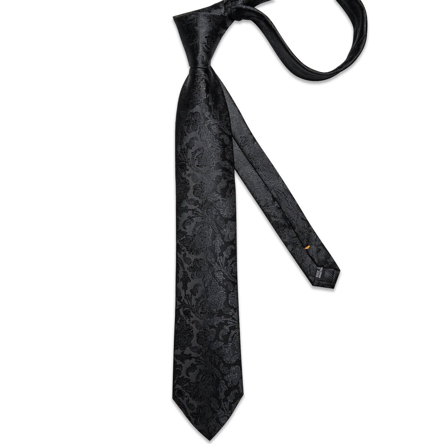 Urban Gentlemen Luxury Black Solid Paisley Tie | Minimalist Streetwear | Craftklart