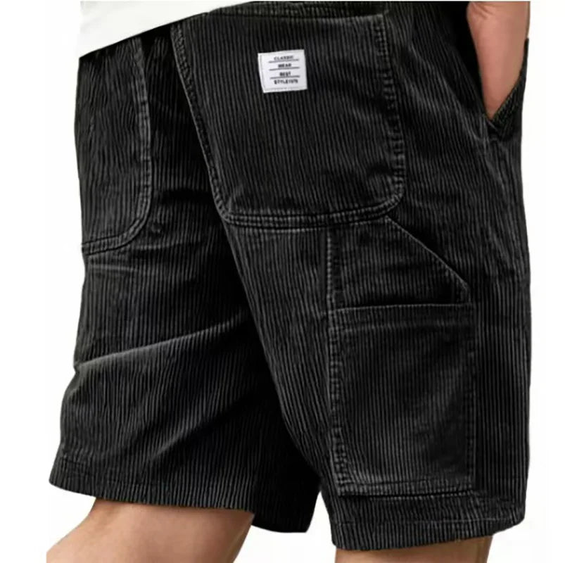 Striped Loose-Fit Drawstring Shorts