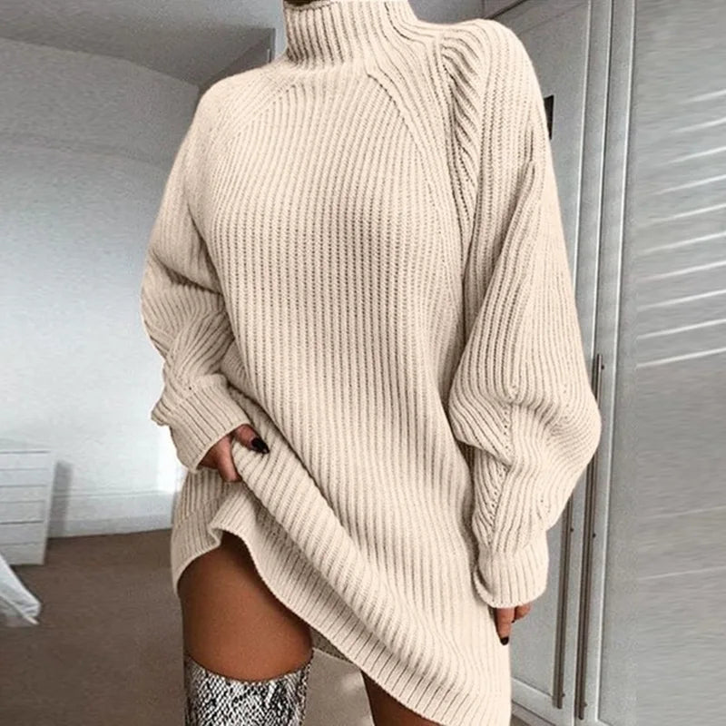 Winter High Neck Women's Sweater Dress - Premium Dress from Craftklart Dropship - Just $24.05! Shop now at Craftklart.store