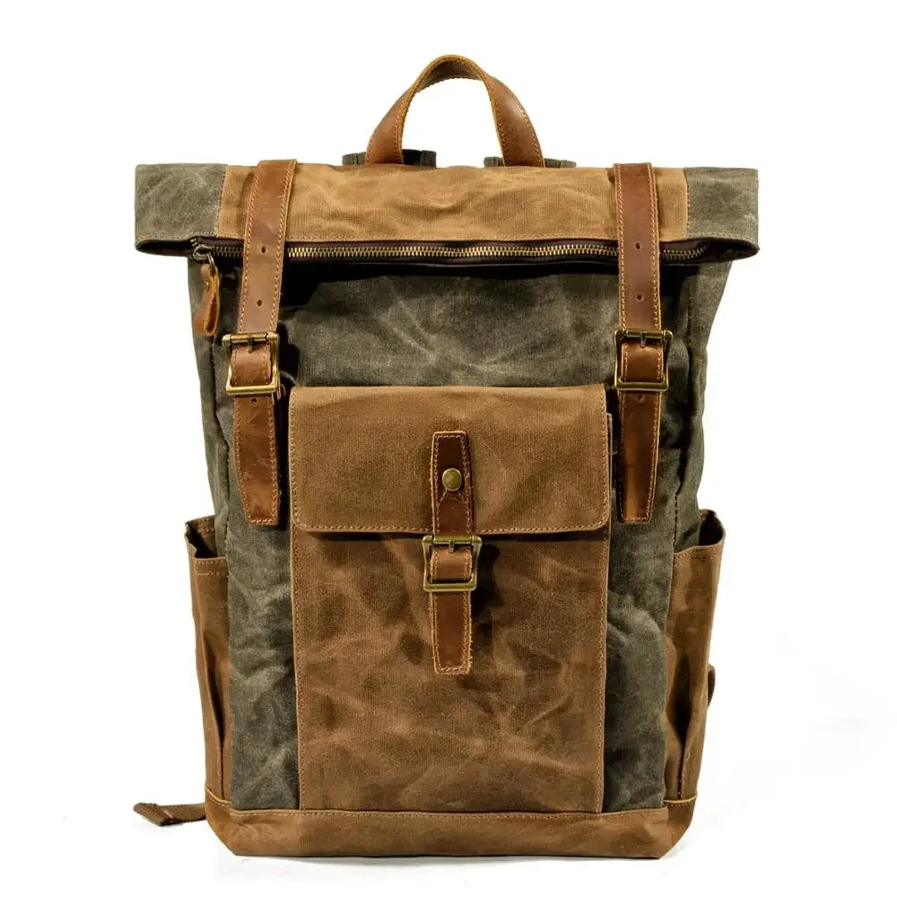 Canvas Oil Wax Backpacks for Men - Premium Backpack from Craftklart.store - Just $36.41! Shop now at Craftklart.store