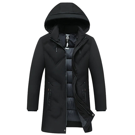 Men Urban Parka Jacket Thick Casual Long Windbreaker