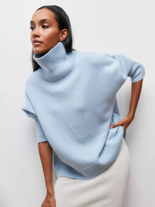 Women's Urban Styled Oversized Elegant Thick Knitted Pullover - Craftklart.store