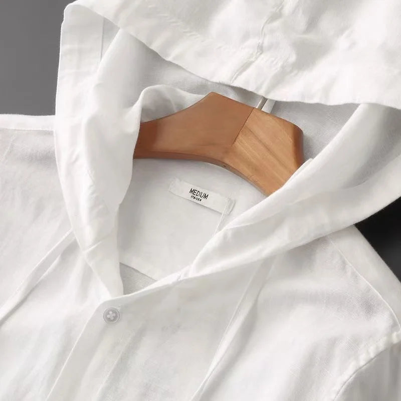 2025  Men's Hooded Linen Shirt - Premium Shirt & Tops from Craftklart Dropship - Just $20! Shop now at Craftklart.store