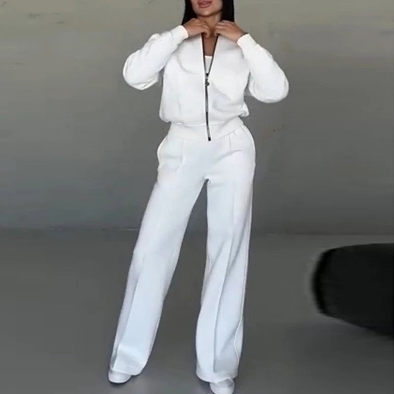 Women's Solid Color Sportwear Tracksuit Set - Premium Set from Craftklart Dropship - Just $32.15! Shop now at Craftklart.store