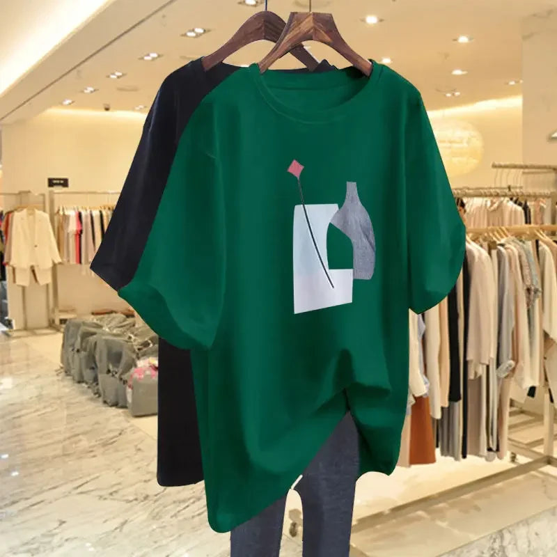 Women's Loose Cotton Basics T-shirt - Premium T-Shirt from Craftklart Dropship - Just $16.89! Shop now at Craftklart.store