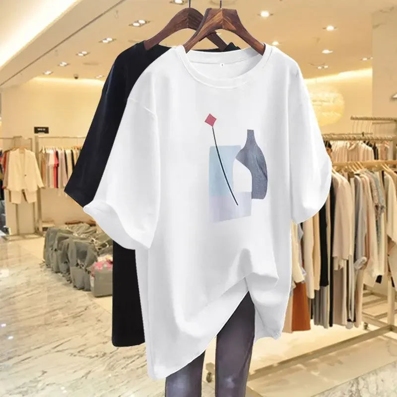 Women's Loose Cotton Basics T-shirt - Premium T-Shirt from Craftklart Dropship - Just $16.89! Shop now at Craftklart.store