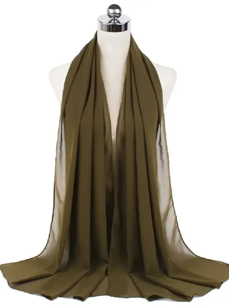 New Fashion Women Solid Chiffon Headscarf