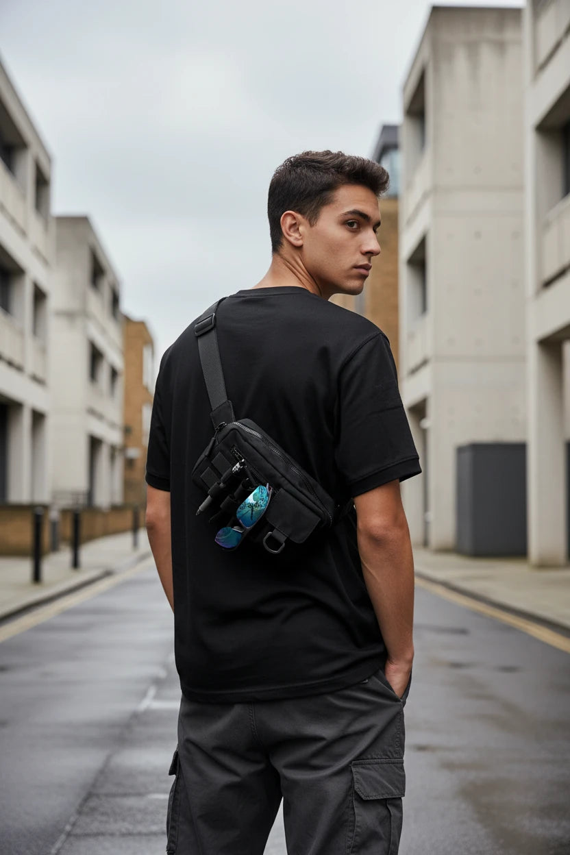 Craftklart utility chest bag with multiple compartments, durable fabric, and adjustable strap for outdoor and everyday use.