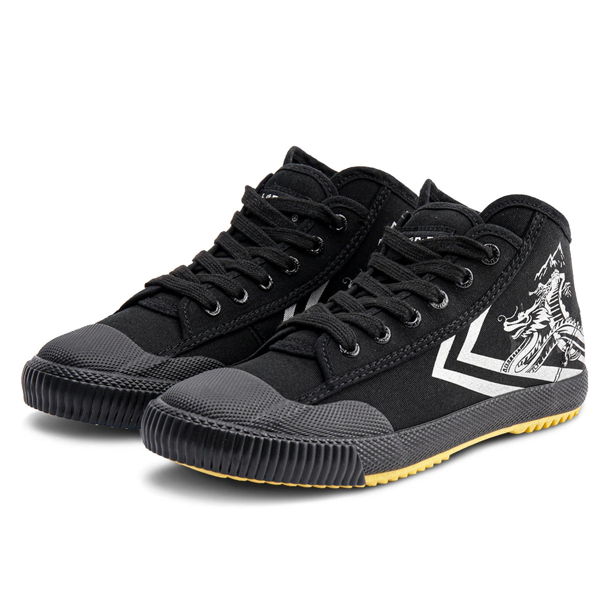 Men's  Mid Top Parkour New Black Dragon Sneakers 035 - Premium sneakers from Craftklart Dropship - Just $33.98! Shop now at Craftklart.store