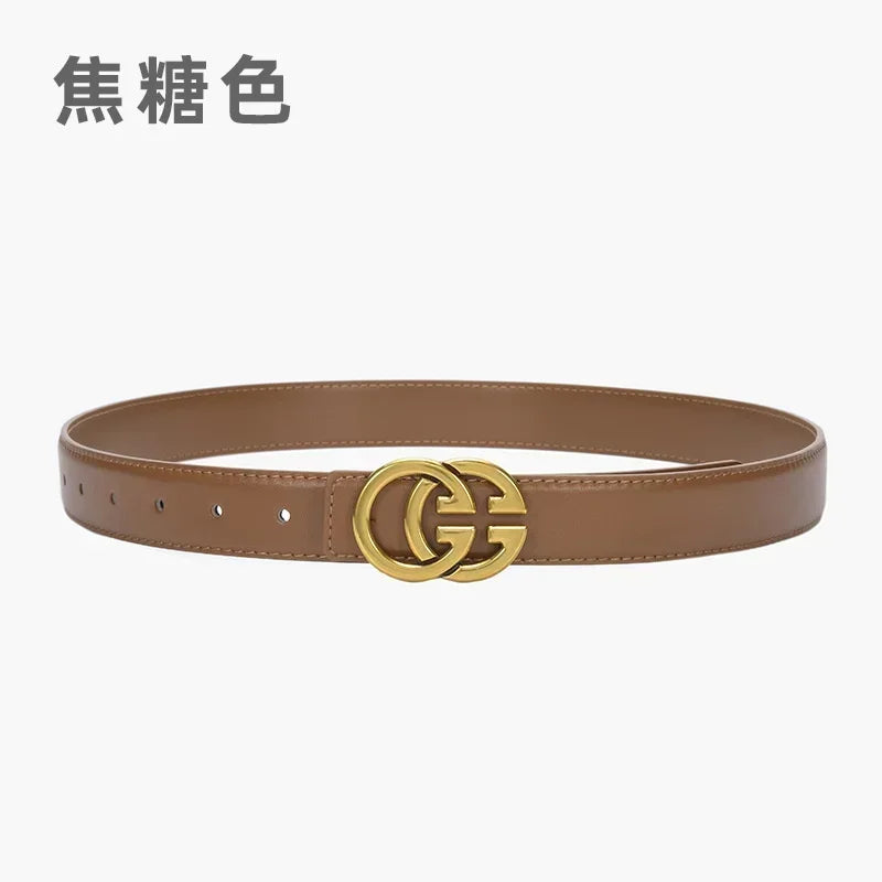 Women's GG Genuine Real Leather Cow Belt - Premium Belts from Craftklart Dropship - Just $25.50! Shop now at Craftklart.store