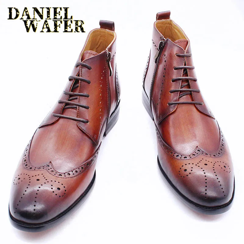 Men's Genuine Handmade Leather Ankle Boots
