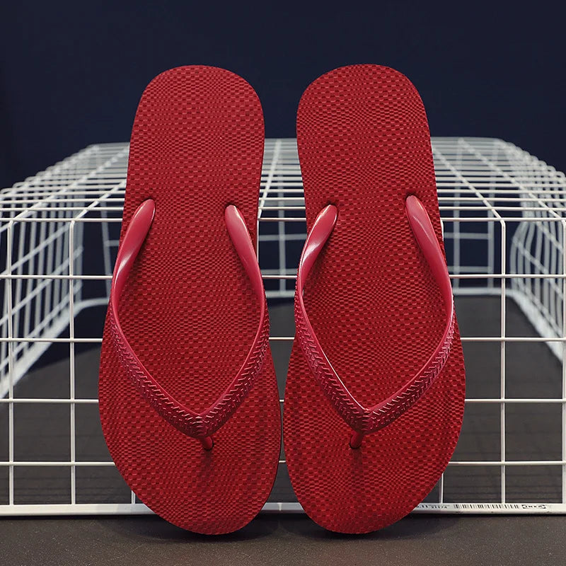Women's herringbone flip flop sandals by Craftklart Dropship, lightweight beach slides in five vibrant colors, showcasing stylish comfort.