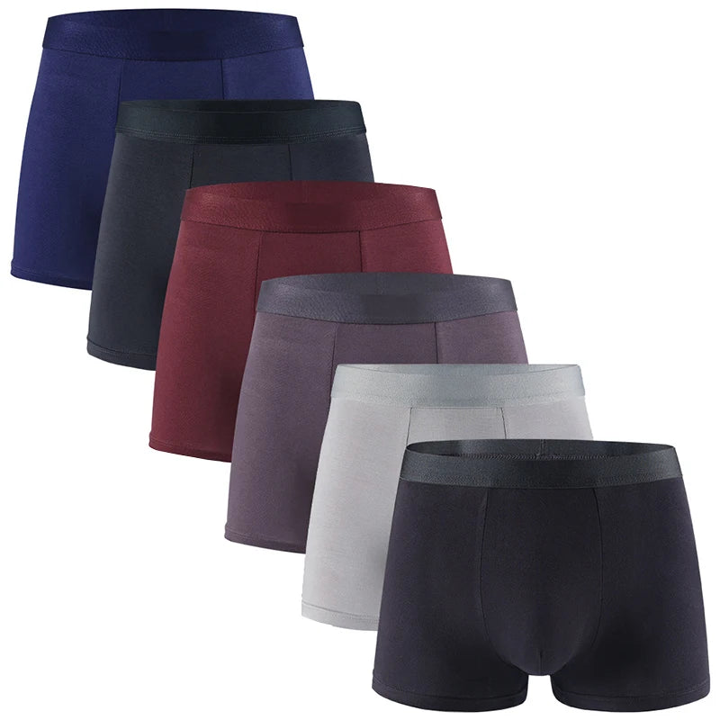 6-Pack Men's Bamboo Boxer Briefs — Ultra Soft & Breathable