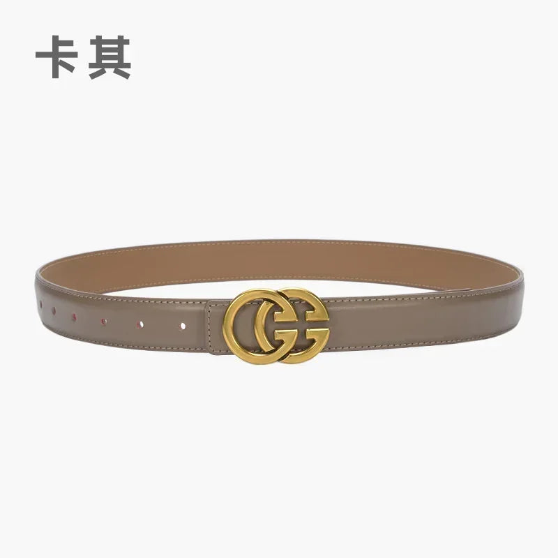 Women's GG Genuine Real Leather Cow Belt - Premium Belts from Craftklart Dropship - Just $25.50! Shop now at Craftklart.store