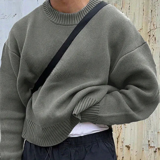 Long Sleeve Round Neck Korean Style Casual Sweater