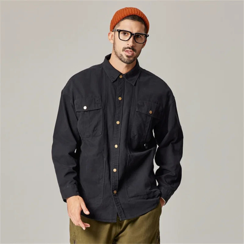 Branded American Retro Pure Cotton Cargo Shirts - Premium Shirt from Craftklart Dropship - Just $39.95! Shop now at Craftklart.store