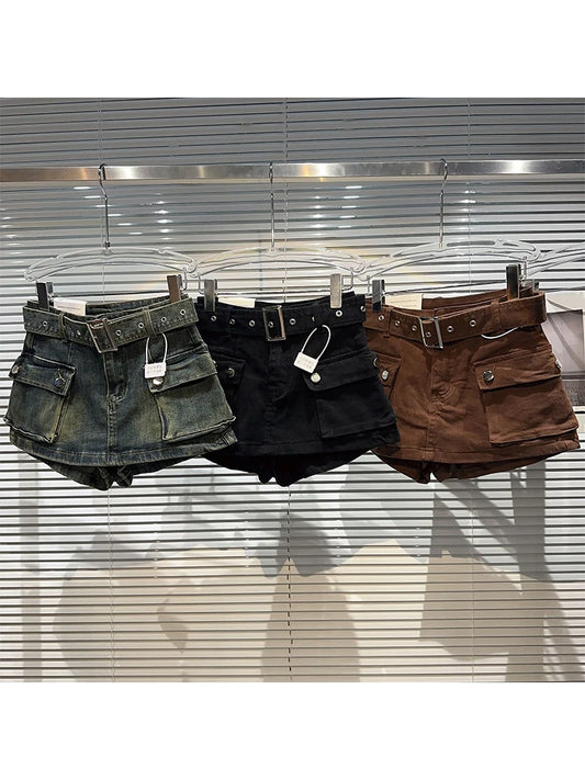 Women's Baggy Streetwear Denim Cargo Shorts