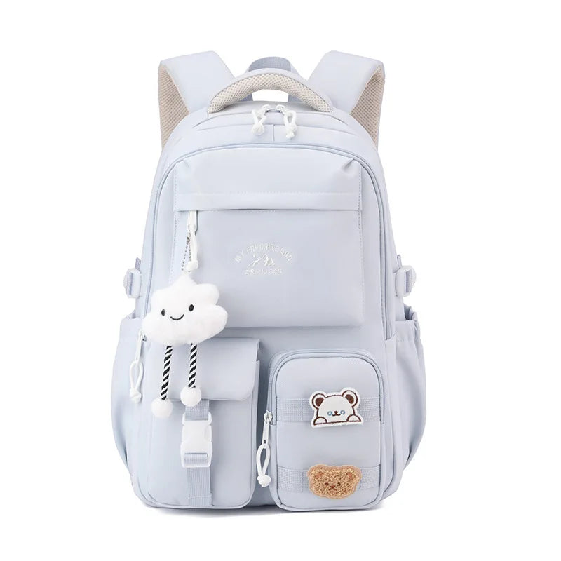 Japanese Ins College Syle Backpack with Pendant - Craftklart.store