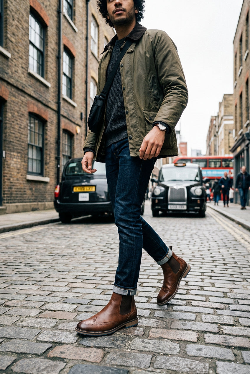 Craftklart Dropship Borough Chelsea Boots featuring sleek black leather, elastic side panels, and classic ankle-high design.