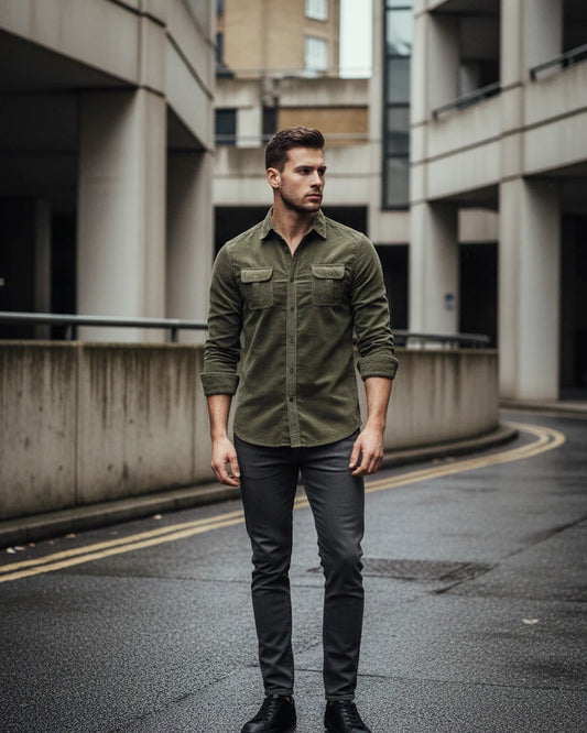 100% Cotton Corduroy Shirts Men | Minimalist Streetwear | Craftklart