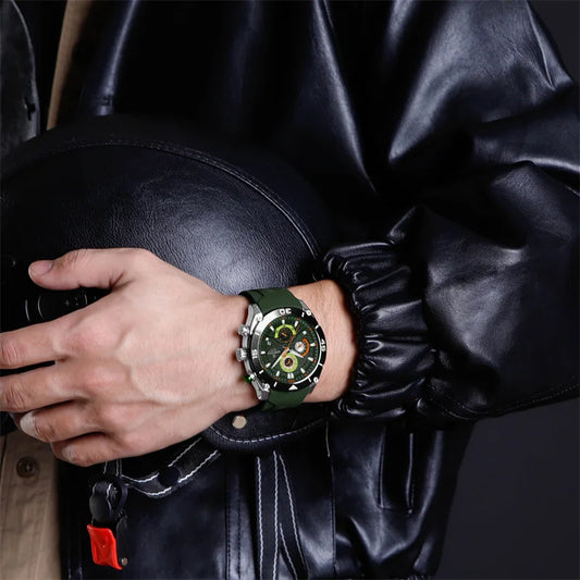 Waterproof Quartz Wristwatch Chronograph Military