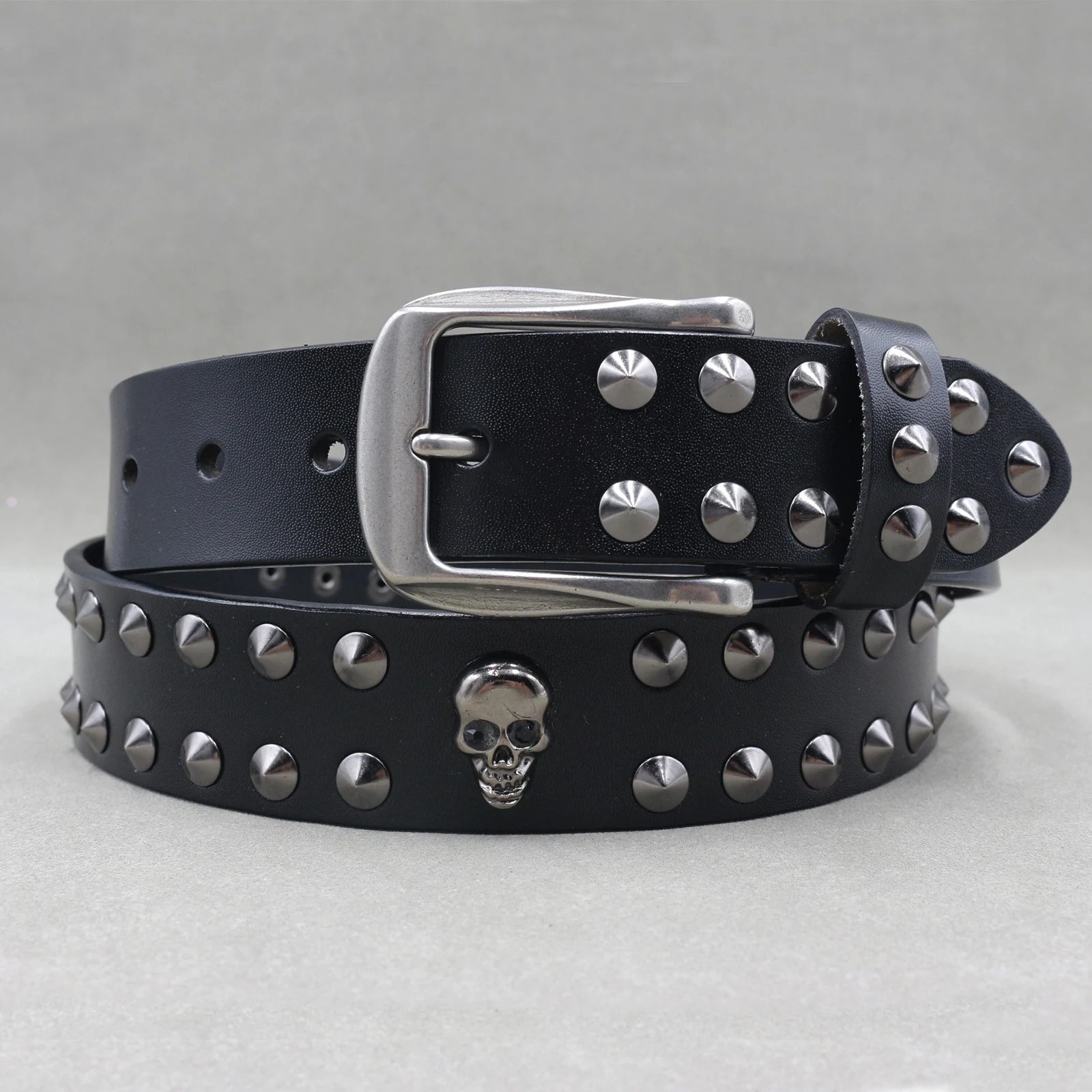 Genuine Leather Cowskin Punk Rivet Jeans Belts - Premium Belts from Craftklart Dropship - Just $22.66! Shop now at Craftklart.store