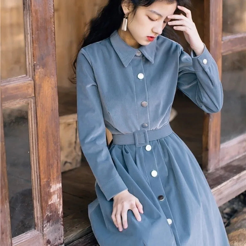 Autumn Winter Longsleeve Corduroy Dress - Premium Dress from Craftklart Dropship - Just $13.14! Shop now at Craftklart.store