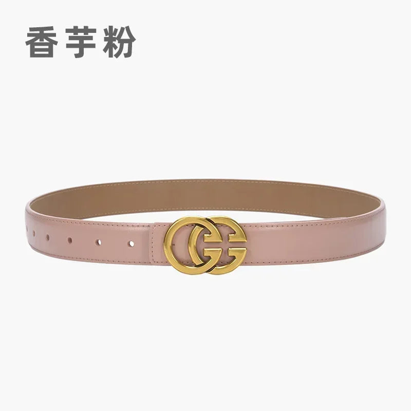 Women's GG Genuine Real Leather Cow Belt - Premium Belts from Craftklart Dropship - Just $25.50! Shop now at Craftklart.store