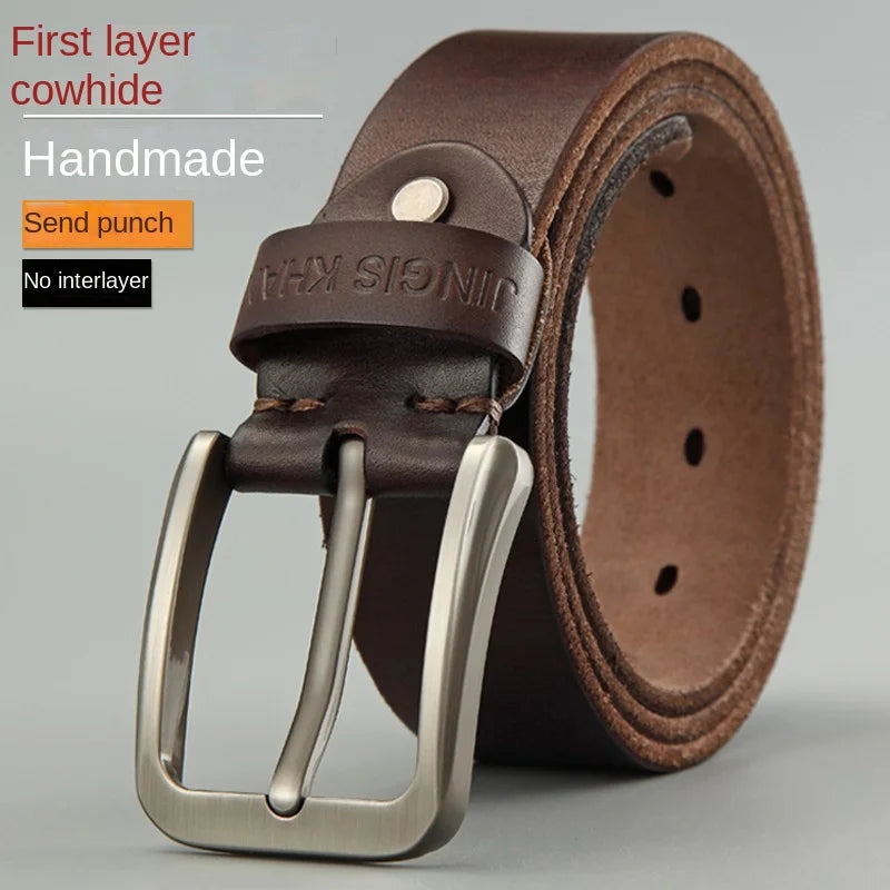 Men's  Genuine Cowhide Retro Handmade Belt - Premium Belt from Craftklart Dropship - Just $7.44! Shop now at Craftklart.store