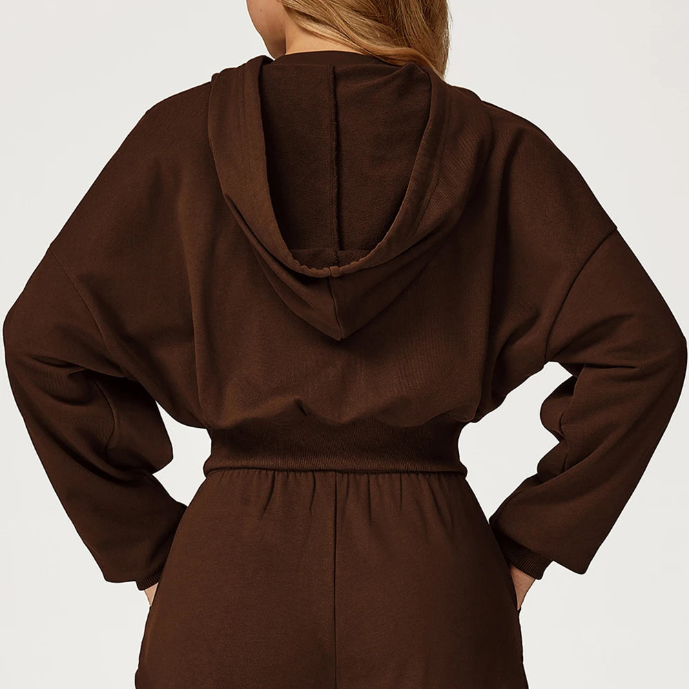 Winter Yoga Long Sleeved Women's Hooded Sweatshirt